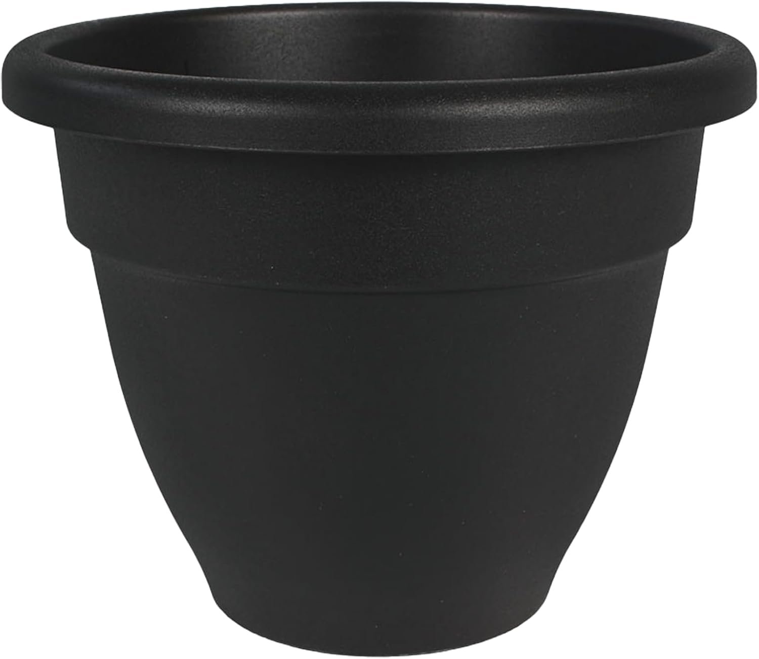 The HC Companies Caribbean Planter Pot – Outdoor & Indoor Plant Pot with Drainage Hole & Plug – Rolled Rim Plastic Pots for Plants & Flowers – Decorative Plant Pot (14″ Black, Pack of 1)