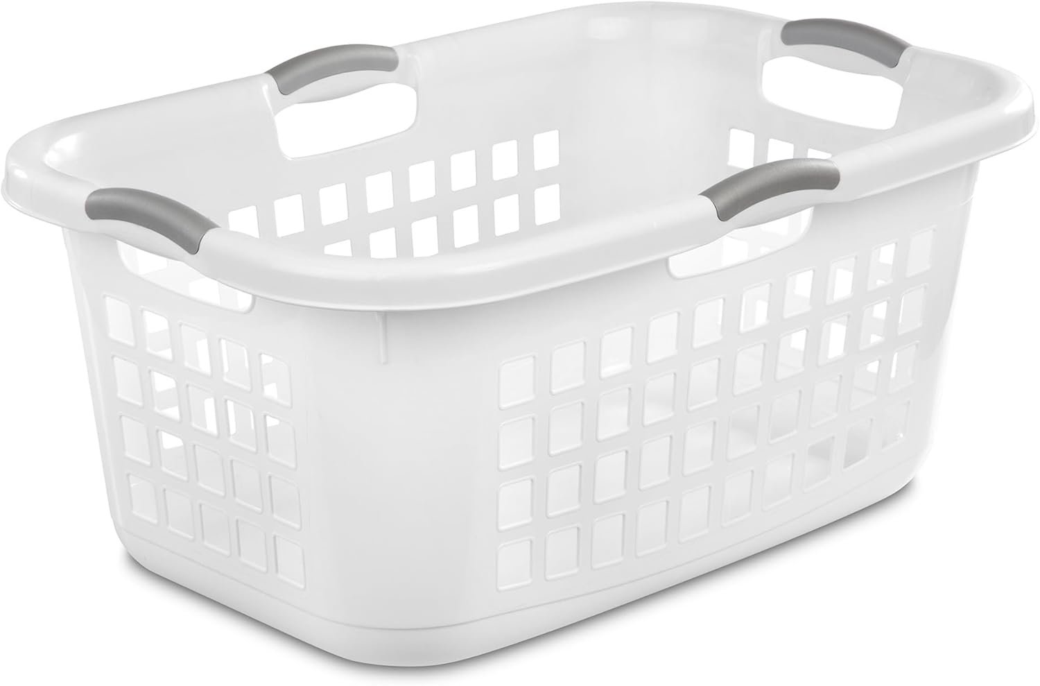 Sterilite 6 Pack Plastic Laundry Basket Clothes Hamper, 2 Bushel, Ultra, White