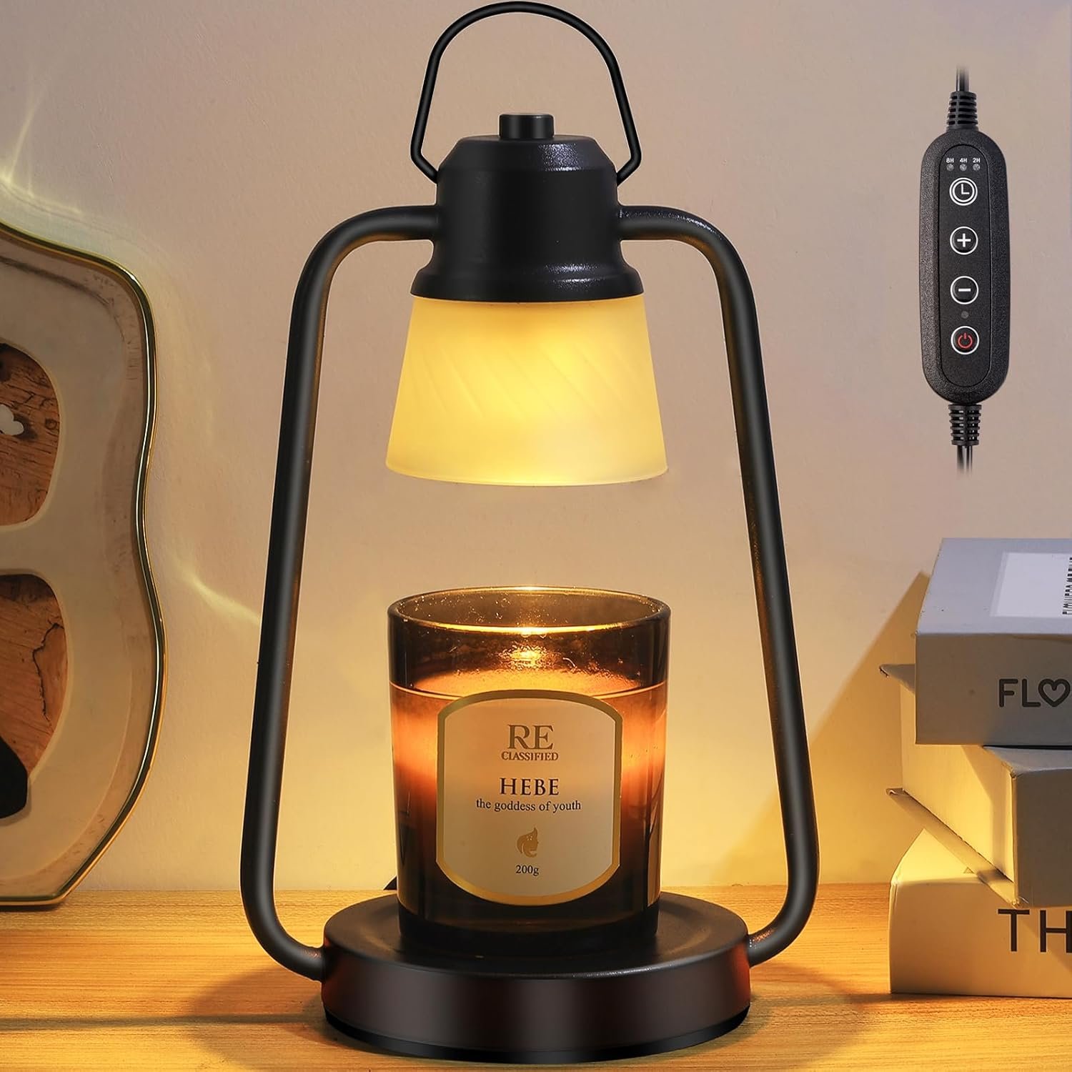 MAOYUE Candle Warmer Lamp with Timer Dimmer – Electric Wax Melt Warmer Lamp for Jar Candles, Vintage Candle Lamp Warmer with 2 Bulbs, Christmas Gifts for Women Mom, House Warming Gifts New Home Decor