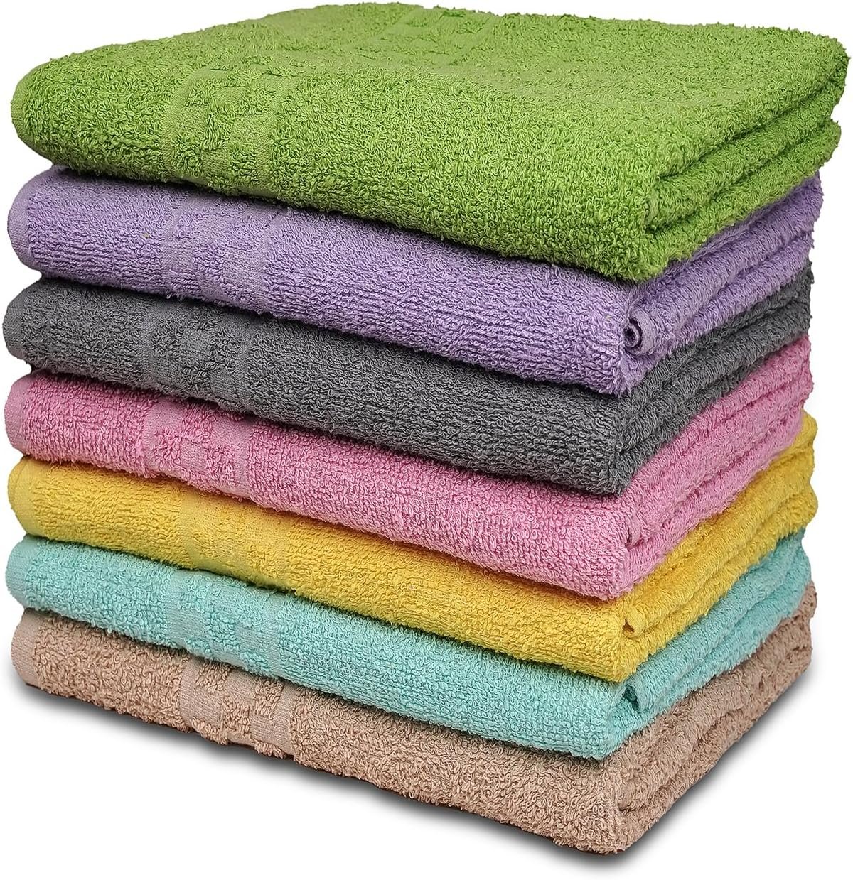 ZUPERIA 7-Pack Bath Towels – 30″ x 54″ – Ultra Soft 100% Cotton Large Bath Towels- Highly Absorbent for Bathroom, Pool, Gym, Spa, and Hotel Use (Colors Variety)