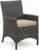 Covers & All Universal Dining Chair with Arm, Charcoal Wicker, Sunbrella Cushion, Outdoor Furniture with UV-Protected, Perfect for Patio Furniture (24″ L x 24″ W x 35.5″ H)