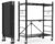 Himix Storage Shelves with 6 Hooks, 3 Tier Foldable Shelf with Wheels, Metal Storage Shelving Unit Rolling Cart, Utility Shelf Rack Organization Shelves for Pantry, Kitchen, Black – No Assembly