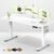 Veken 55 Inch Large Electric Standing Desk,Sit to Stand Up, Heights Adjustable, Work Home Office Computer Table for Study, Walking Pad, Writing, and Games, Wooden Desktop Desks, White