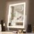 HIEEY Lighted Makeup Mirror, Hollywood Vanity Mirror with Lights, Three Color Lighting Modes, and 5X Magnification Mirror, Smart Touch Control, 360°Rotation (17.3in,White,Gift Box)