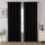 CUCRAF Black Blackout Curtains 84 inch Length 2 Panels Set, Rod Pocket Room Darkening Drapes for Bedroom Living Room, Insulated Thermal Light Blocking Window Curtain (W52 x L84 Inch)