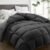 HYLEORY Queen Comforter, All Season Down Alternative Duvet Insert, Winter Warm Quilted Bed Comforter with Corner Tabs,Machine Washable, Dark Grey, 88×88 Inch