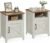 VASAGLE LIRY Collection – Farmhouse Nightstand with Barn Door, Set of 2, Bedside Table with Storage, Side End Table, Night Stand, Open Compartment, for Bedroom, Rustic White and Honey Brown ULET809K41