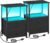Night Stand Set 2, LED Nightstand with Charging Station, End Tables with Storage Shelf, Bed Side Table with 2 Fabric Drawers for Bedroom, Small Spaces, Black, HETS02BK