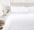 Amazon Basics Brushed Microfiber 3 Piece Duvet Cover Set, Full/Queen, Bright White, Striped