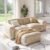 Amada 80″ L Shaped Sofa Modular, Corduroy Clopud Couches with Deep Seats &High-Back, Upholstered Couches for Living Room Bedroom with Ottoman, No Assembly Required(2-Seater&1 Ottoman,Beige White)