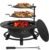 Hykolity 35 Inch Fire Pit with 2 Cooking Grate & Charcoal Pan, Outdoor Wood Burning BBQ Grill Firepit Bowl with Cover Lid, Steel Round Table for Backyard Bonfire Patio Picnic