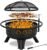 Hykolity 2 in 1 Fire Pit with Grill, Large 31″ Wood Burning Fire Pit with Swivel Cooking Grate Outdoor Firepit for Backyard Bonfire Patio Outside Picnic BBQ, with Spark Cover, Fire Poker
