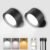 LED Wall Mounted Lights, Rechargeable Wall Sconces Lamp, 3 Color Temps & Remote and Touch, 360°Rotation Dimmable Cordless Wall Light for Study Bedroom Reading Bedside(Black, 2 Pack)
