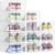 SONGMICS Stackable Shoe Boxes, Set of 12 Plastic Shoe Organizers with Door, Transparent, Easy Assembly, 9.1 x 13.1 x 5.6 Inches, for Shoes up to US Size 10, Transparent and Cloud White ULSP312W01