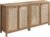SICOTAS Sideboard Buffet Cabinet with Large Storage : Boho Rattan Credenza Coffee Bar Storage Cabinet with Adjustable Shelves, Farmhouse Console Cabinets for Kitchen, Living Room, Entryway, Oak, 2 PCS