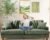 87in Corduroy Couch, Kidirect Sofa No Tool Assembly, Comfy Couches for Living Room 21in Deeper Seats, Corduroy Sofas for Living Room with 2 Pillows, Oversized Loveseat Sofa, Boho Love Seat Green Couch
