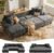 Txtin’s Sleeper Sofa with Pull Out Couch Bed | 112 Inch Couches for Living Room | U-Shaped Convertible Sofa Bed | Chenille Dark Grey