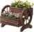 FILWH Wooden Wagon Planter Box for Indoor Outdoor Garden Planter Wood Planter Boxes Flower Planters Outdoor with Wheels Planter for Flowers Herbs Vegetables(Carbonized)