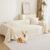 MYSKY HOME Couch Cover for Pets, Beige Couch Covers for 2 Cushion Couch Sofa, Sofa Slipcover Sectional L Shape Chenille Covers for Pets, Throw Couch for Dogs, Kids,71″ X118″