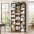 FOTOSOK 71’’ Tall Bookshelf, Triple Wide Bookshelf with Adjustable Shelves, 8 Tier Media CD DVD Storage Tower Rack, Diaplay Cabinet Shelf, Cube Storage Organizer Shelf for Home Office, Black/Brown