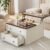 31.5″ Lift Top Coffee Table with Storage,Square Coffee Tables with Lifting top for Living Room,Farmhouse Coffee Table with Storage Drawers and Large Hidden Compartment,Rustic White+Walnut