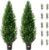 VEVOR Artificial Topiary Cedar Tree, 48 inch Tall (2 Pieces), with Extra Leaves & Pot Faux Evergreen Fake Pine Cypress Trees Plant, UV Rated Artificial Greenery Set for Home Decor Indoor/Outdoor