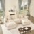 108″ U Shaped Couch, Modular Sectional Sofa, 3-Seater Comfy Cloud Couch with Movable Ottoman, Deep Seat Couches for Living Room, Linen, Beige