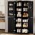 IRONCK 71″ Kitchen Pantry Storage Cabinet with Storage Rack, Pegboard Doors, 4 Adjustable Shelves, Food Pantry Cabinet, Freestanding Tall Cupboard for Dining Room, Kitchen, Black