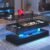 47.2″ Large Lift Top Coffee Table,Modern High Glossy LED Coffee Tables for Living Room with Storage,Black Living Room Tables for Living Rooms,Dining Room,Bedroom Home Office,APP LED Lights（Black）