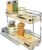 LYNK PROFESSIONAL® Élite™ Pull Out Spice Rack Organizer for Inside Kitchen Cabinets – 4-3/8 inch Wide – Slide Out Drawer – Wood/Chrome Sliding Spice Cabinet Organization Shelf Racks – 2 Tier