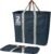 CleverMade Collapsible Laundry Basket Hamper – Navy Noir Cream 2-Pack 64L – Space Saving Storage Organizer with Handles Foldable Home Organization