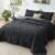 Bedsure Queen Comforter Set – Cooling and Warm Bed Set, Charcoal Black Reversible Bedding for All Season, 3 Pieces, 1 Queen Size Comforter (88″x88″) and 2 Pillow Cases(20″x26″)