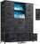 EnHomee 51″ H Dresser with 15 Drawers Dresser for Bedroom with Charging Station & LED Lights & Hutch Sturdy Black Bedroom Dressers, Steel Frame, Wood Top, 51.2″ H x 39.3″ W x 11.8″ D