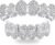 TOPGRILLZ Grillz Vampire Teeth – Grills for Your Teeth Grillz for Women Men 18K Gold-Plated Iced out CZ Fangs Hip Hop Rapper Costume Accessory Cosplay Extra Molding Bars